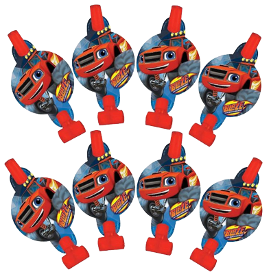 Monster Truck Party Blowers pk 8