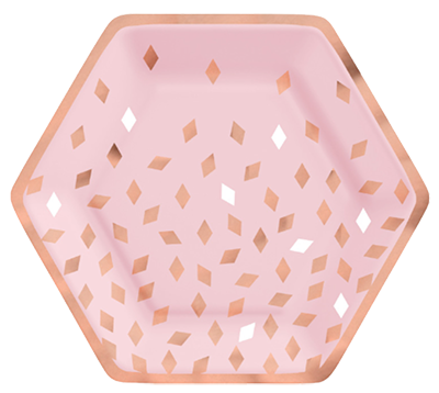Pink Blush Gold Hexagon Plates NZ