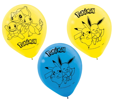 Pokemon Party Balloons pk 6 NZ