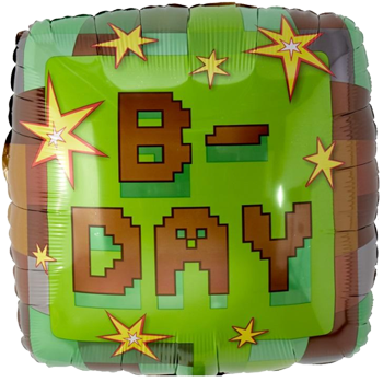 Minecraft B-day Foil Balloon NZ
