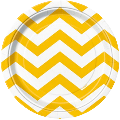 Yellow Chevron Lunch Plates