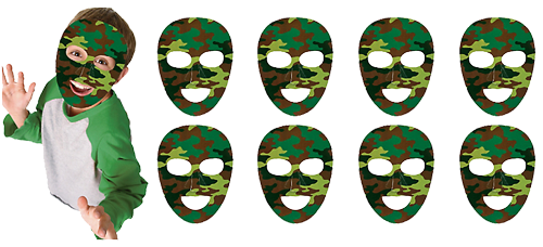 Camo Army Party Masks NZ