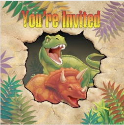 Dinosaur party invites