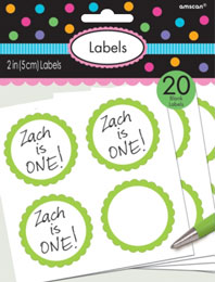 Green Scalloped Sticky Labels