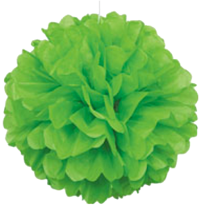 Green Puff Ball Tissue Decorations