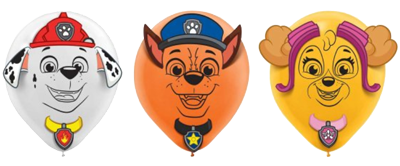 Paw Patrol Balloons with Stick-ons NZ