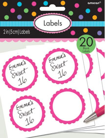 Pink Scalloped Sticky Labels