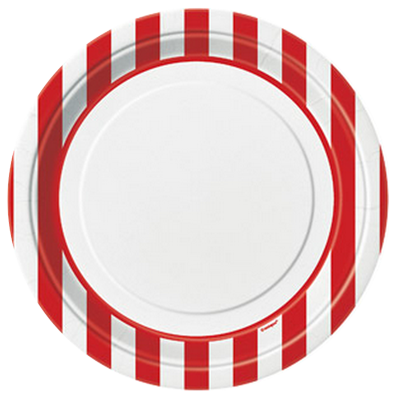 Red Striped Dinner Plates