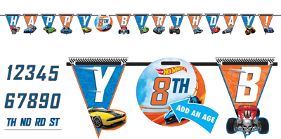 Hot Wheels Birthday Banner NZ