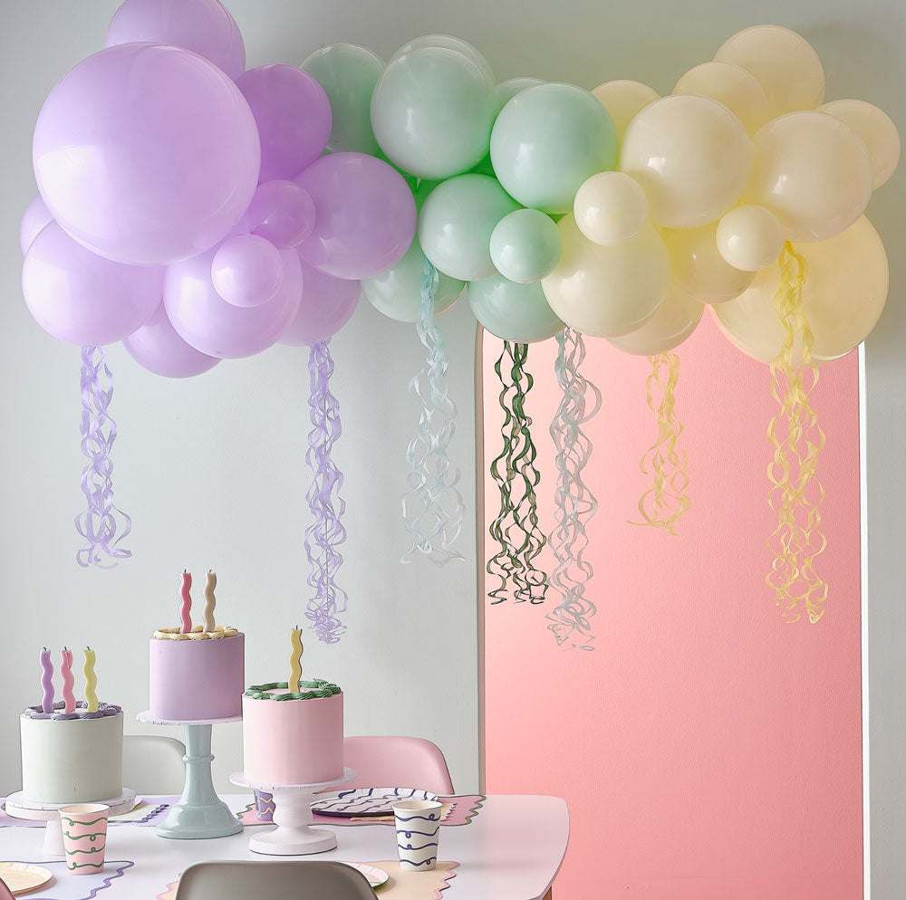 Pastel Balloon Arch with Tassels NZ