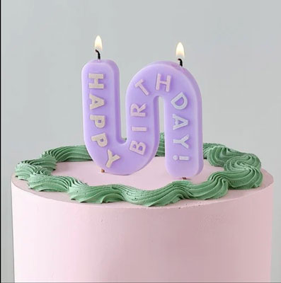 Pastel Wave Happy Birthday Candle NZ