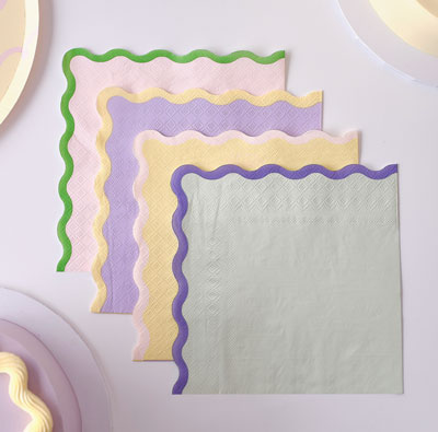 Pastel Wave Party Napkins NZ