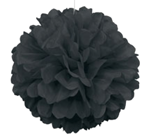 Black Puff Ball Tissue Decorations