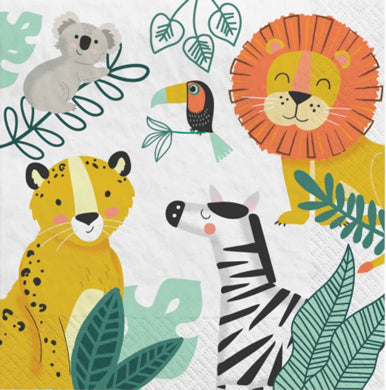 Get Wild Jungle Party Napkins pk16