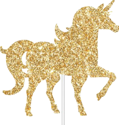 Gold Glitter Unicorn Cake Topper