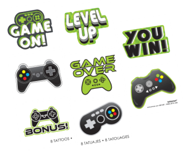 Level-Up Gaming Party Tattoos NZ