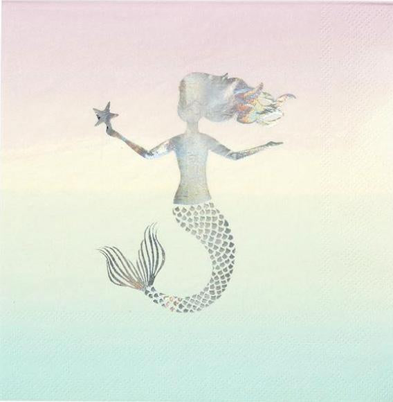 We Heart Mermaid Party Napkins