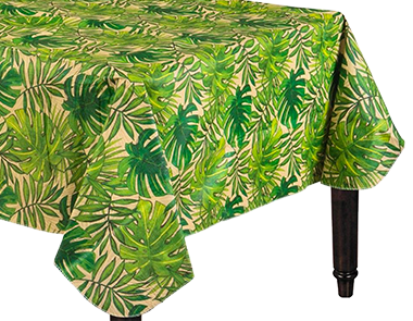 Palm Tree Flannel Backed Table Cloth