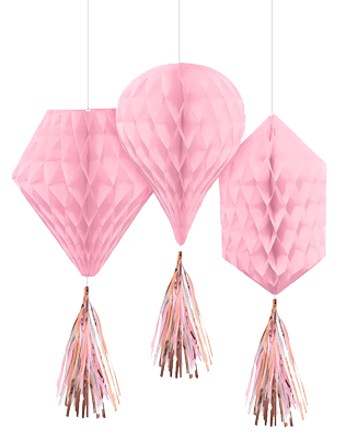 Pink Roe Gold Honeycomb Decorations NZ