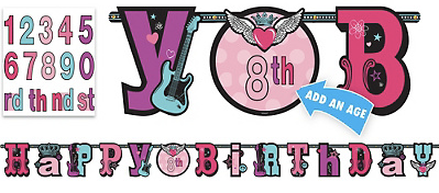 Rocker Princess Add an Age Birthday Banner