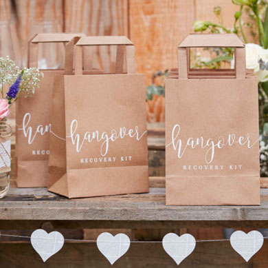 Rustic Wedding Hangover Cure Kits | NZ