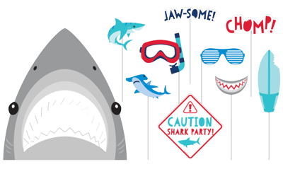 Shark Party Photo Props NZ