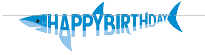 Shark Shaped Birthday Banner NZ