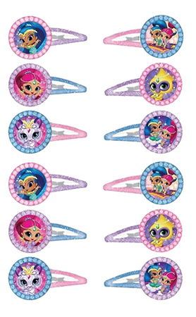 Shimmer and Shine hair clips party favours