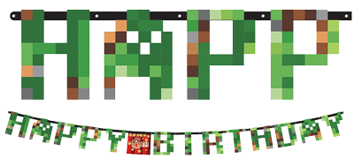 TNT Minecraft Happy Birthday Banner