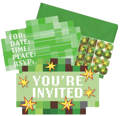 Minecraft Party Invitations NZ