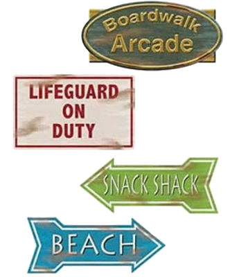 Beach signs cutout NZ