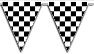 Black Check racing Party Flags