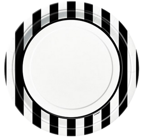 Black Striped Dinner Plates