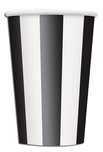 Black Striped Party Cups