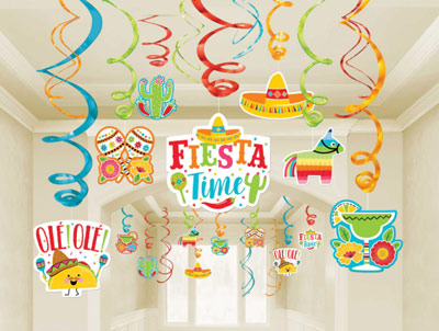 Fiesta Fun Swirl Decorations Value pack NZ