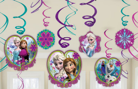 Frozen Party Swirl Decorations for your frozen party room