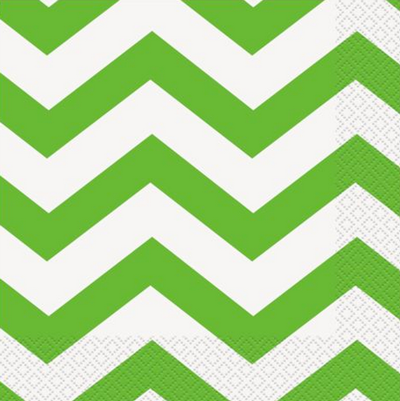 Green Chevron Lunch Napkins