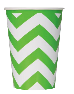 Green Chevron Party Cups