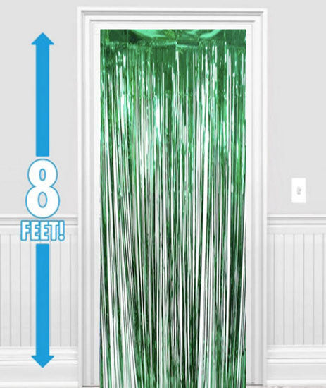 Green Metallic Foil Curtains NZ