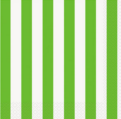 Green Striped Lunch Napkins