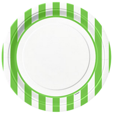 Green Striped Dinner Plates