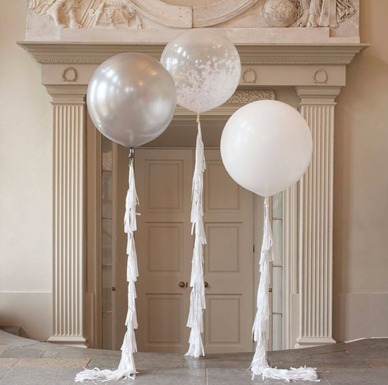 Metallic Silver Jumbo Balloons 60cm
