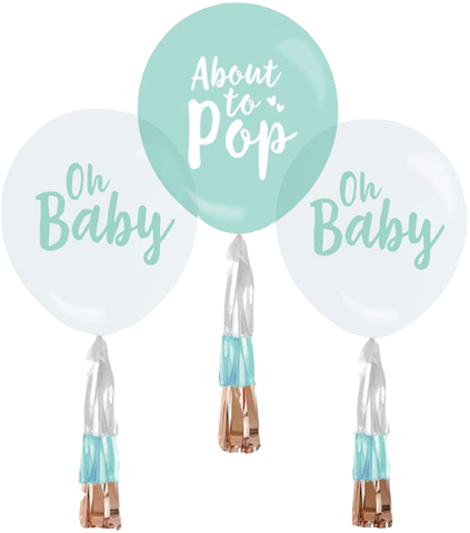 Oh Baby Party Balloons with Tassels - Baby SHower
