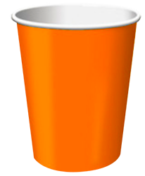 Orange paper Party Cups NZ