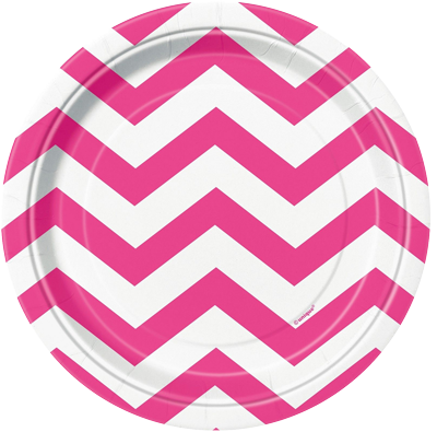 Pink Chevron Lunch Plates