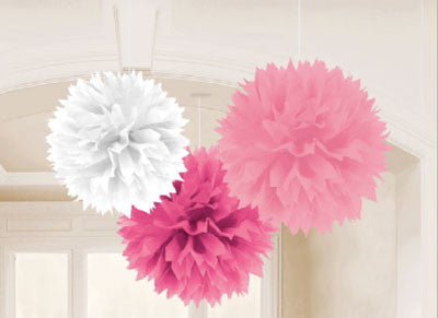 Purple Fluffy Tissue Ball Decorations, Party