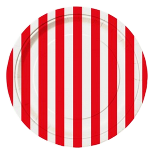 Red Striped Lunch Plates, pirate party