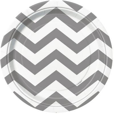 Silver Chevron Lunch Plates