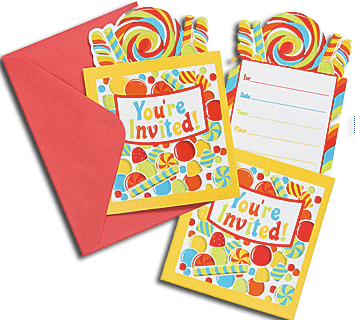 Sugar Buzz Party Invites
