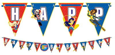 Super Hero Girls Happy Birthday Banner